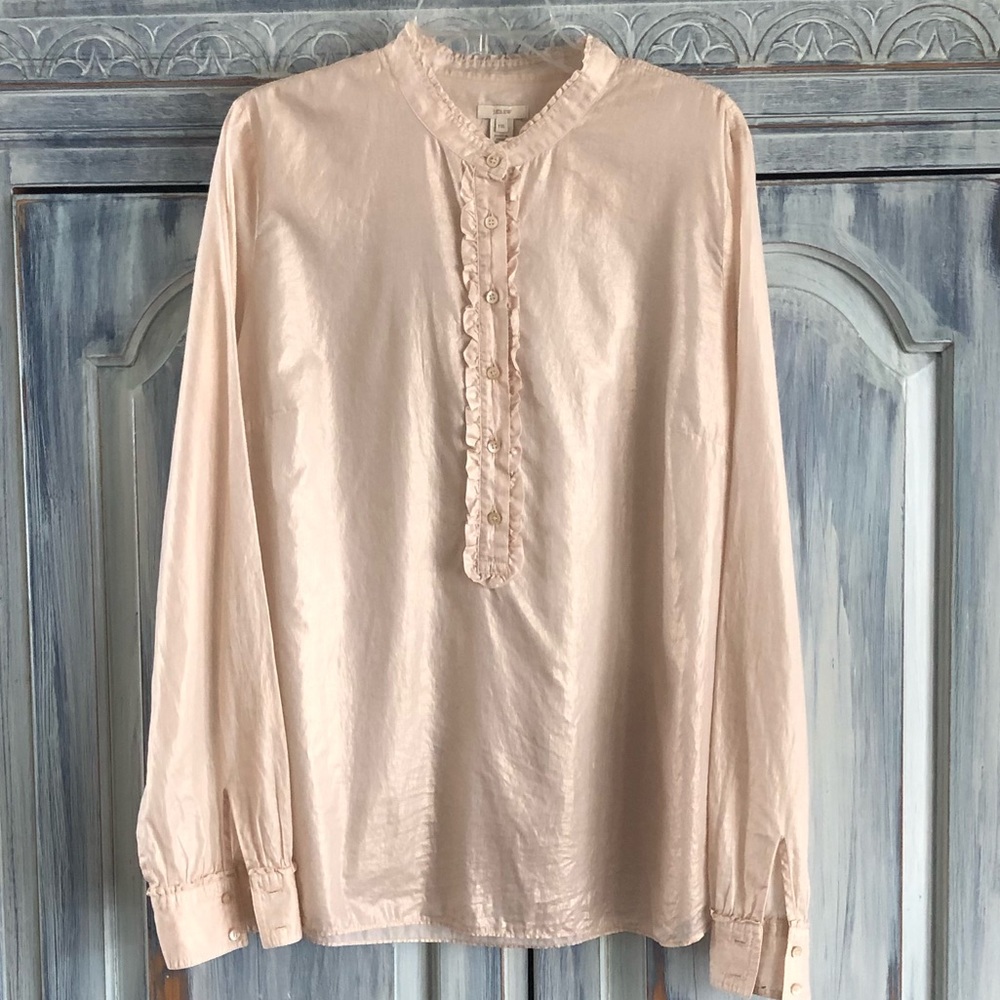 J. Crew Rose Gold Cotton Tunic Blouse